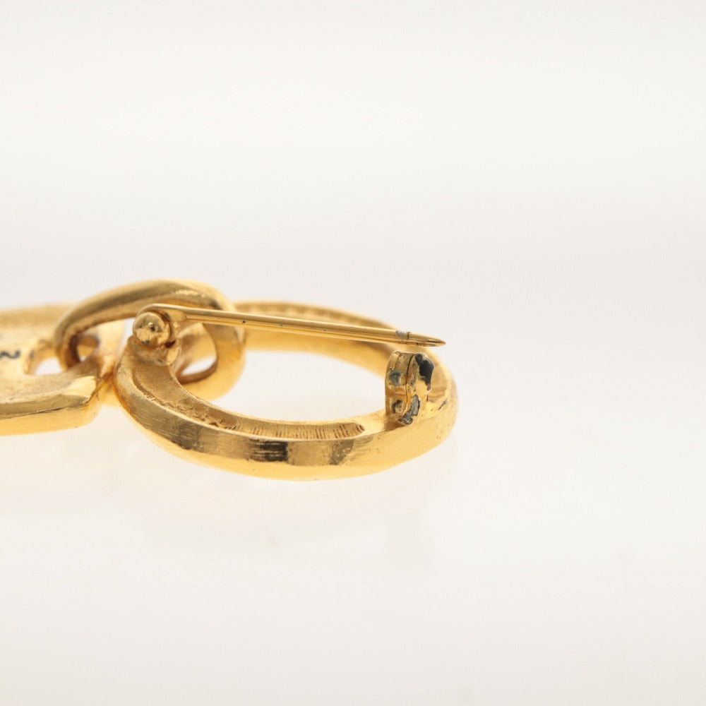 ■ CHANEL Brooch Accessory Cambon 31 Logo Plate Women's Gold with Box
