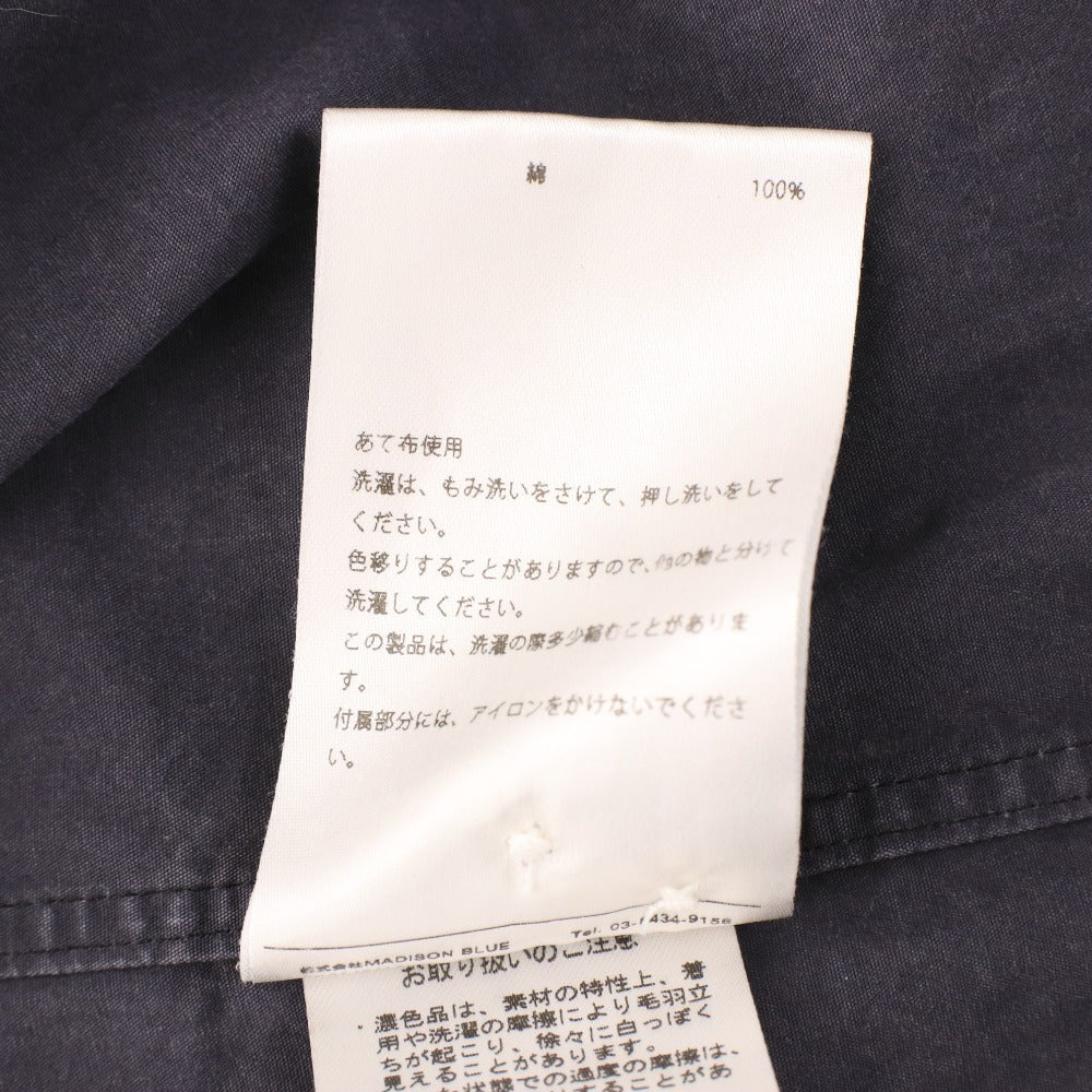 ■ MADISON BLUE マディソンブルー シャツ 長袖 トップス 無地 ボタン レディース S ダークグレー系