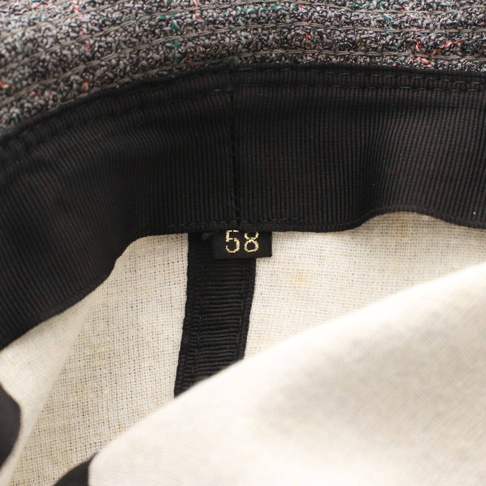 ■ ボルサリーノ ハット 帽子 チェック メンズ 58 グレー系