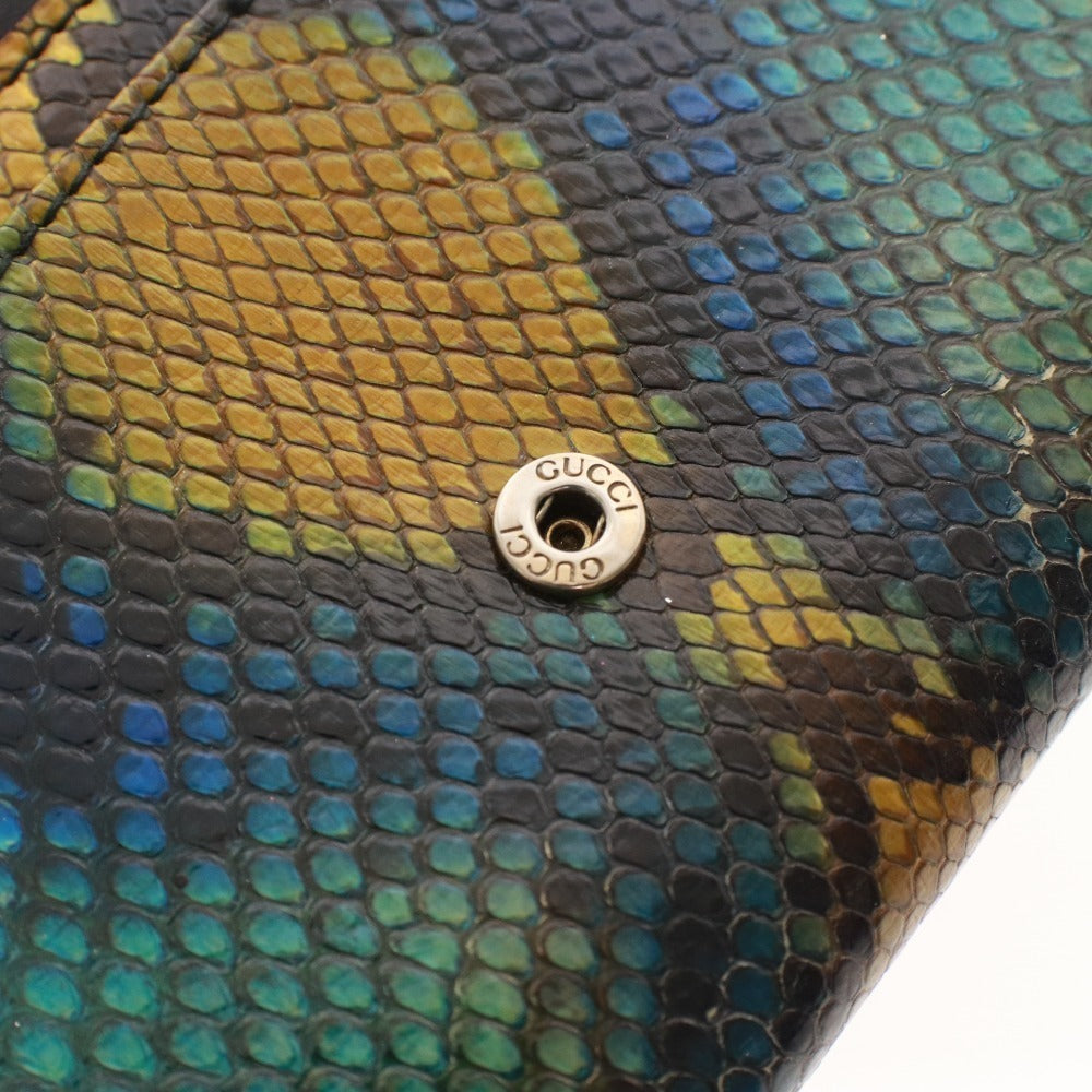 ■ Gucci Horsebit Python Long Wallet for Men and Women in Green