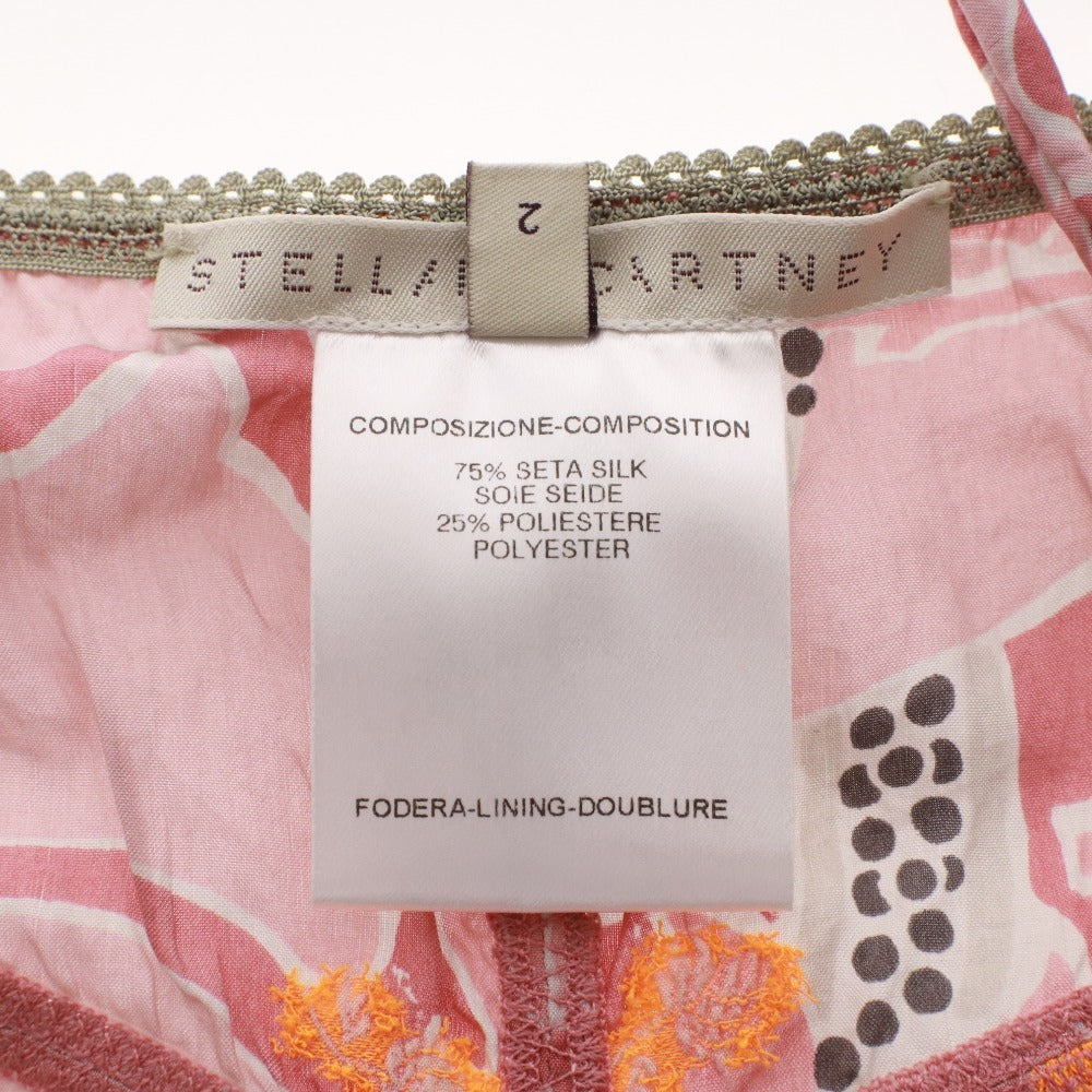 ■ Stella McCartney cami dress top and bottoms floral print women's size 2 pink gray