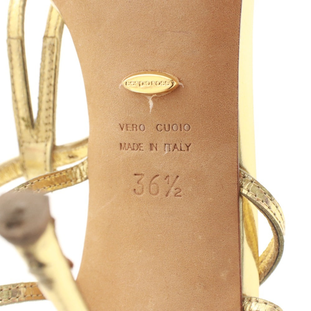 ■ Sergio Rossi sandals, ankle strap, women's, size 36 1/2 (equivalent to 23.5cm), gold