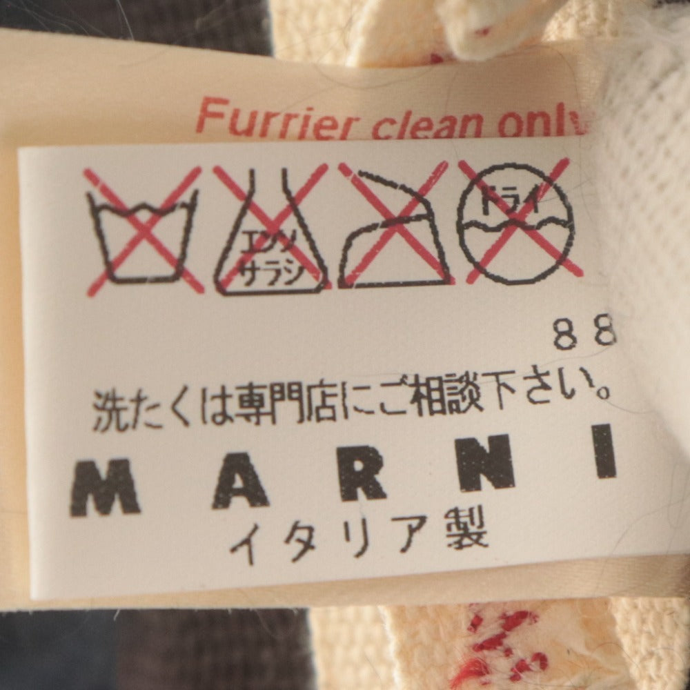■ MARNI マルニ ティペット ストール ファー アルパカ イタリア製 レディース ネイビー系