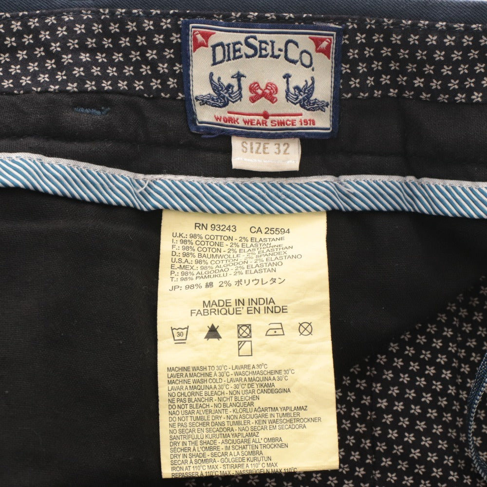 ■ DIESEL ディーゼル パンツ ボトムス ファスナー ポケット 無地 メンズ 32 ネイビー系