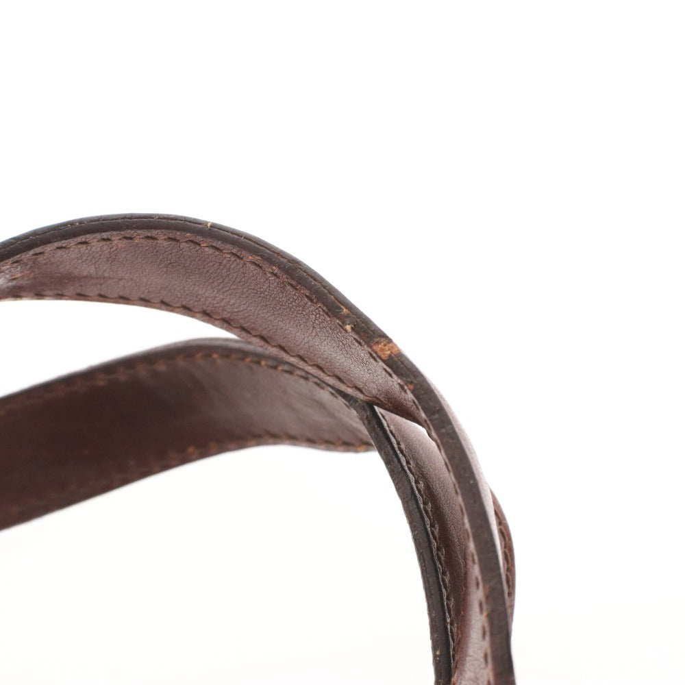 ■ HIROFU Tote Bag, Handbag, Leather, H Logo Embossed, Women's, Reddish Brown