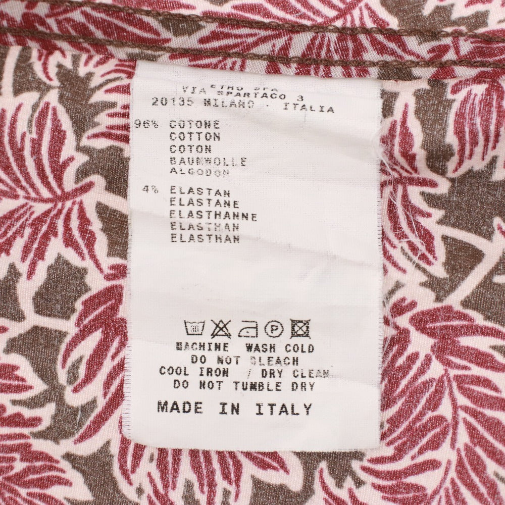 Etro shirt, all-over botanical leaf print, men's size 46 (equivalent to M), purple and burgundy.