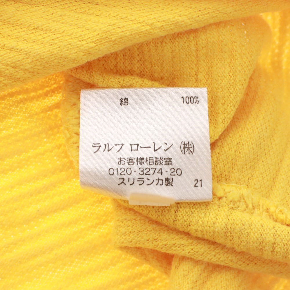 ■ POLO RALPH LAUREN Ralph Lauren polo shirt, short sleeves, top, lined, neck button, men's, XL, orange, yellow