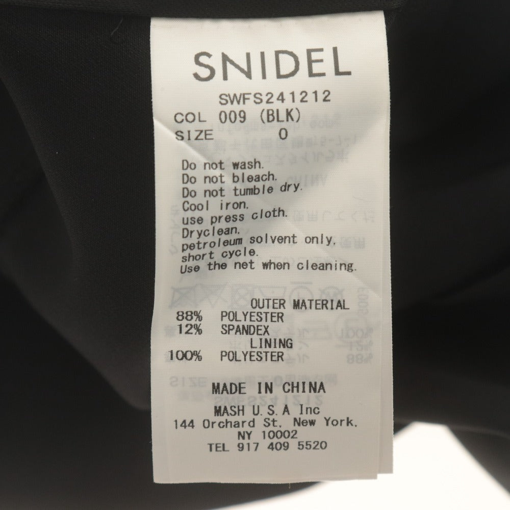 ■ SNIDEL スナイデル ロングスカート ボトムス Iラインシルエット スリット 無地 レディース 0 (S相当) ブラック 黒 タグ付き 未使用