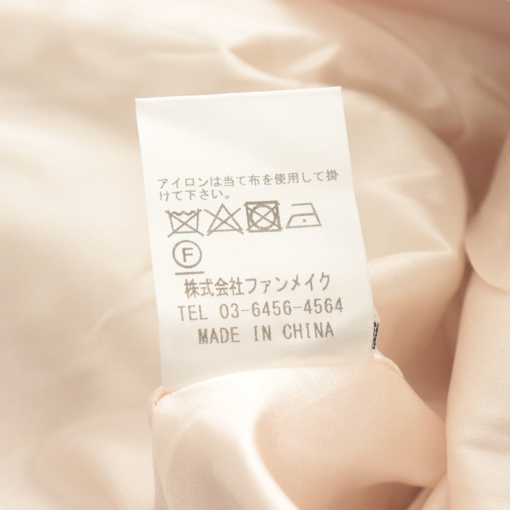 ■ M me eme エムミーエメ ミニワンピース 長袖 トップス ニット ショート レディース F (フリー) ピンクベージュ 付属品 タグ付き 未使用