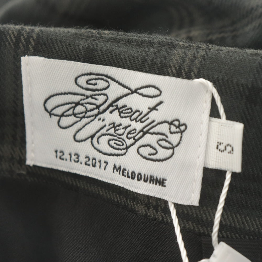 ■ トリートユアセルフ キャロットスカート ショートパンツ ボトムス 学生制服風 チェック レディース F(S)ダークグレー系 タグ付き未使用
