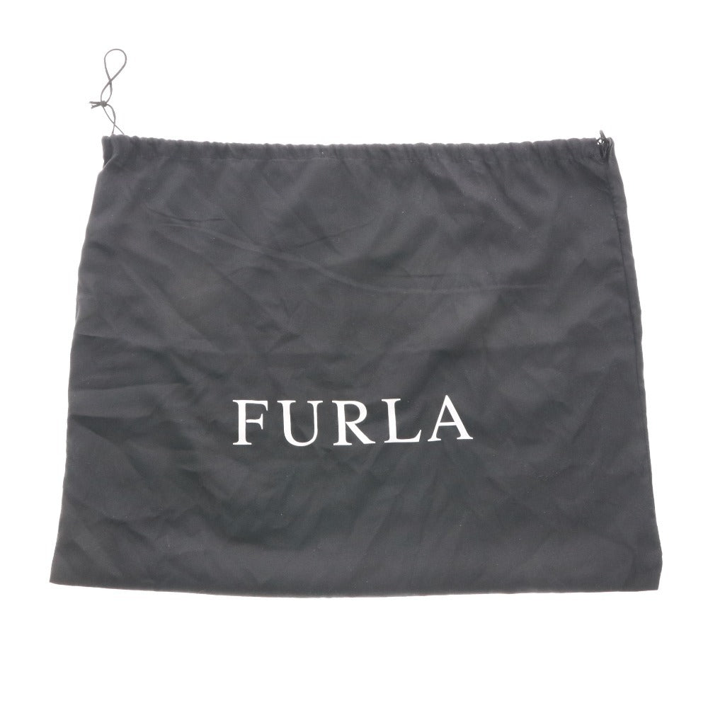 ■ FURLA フルラ ハンドバッグ トートバッグ 鞄 マグネット ファスナー ポケット メンズ レディース ブラック ダークグレー 袋付き