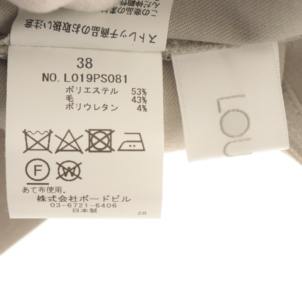 ■ ルスティック LOUSTIC パンツ ロング ワイド ストレート ボトムス 日本製 ストレッチ アシメ レディース 38(M相当)ライトベージュ