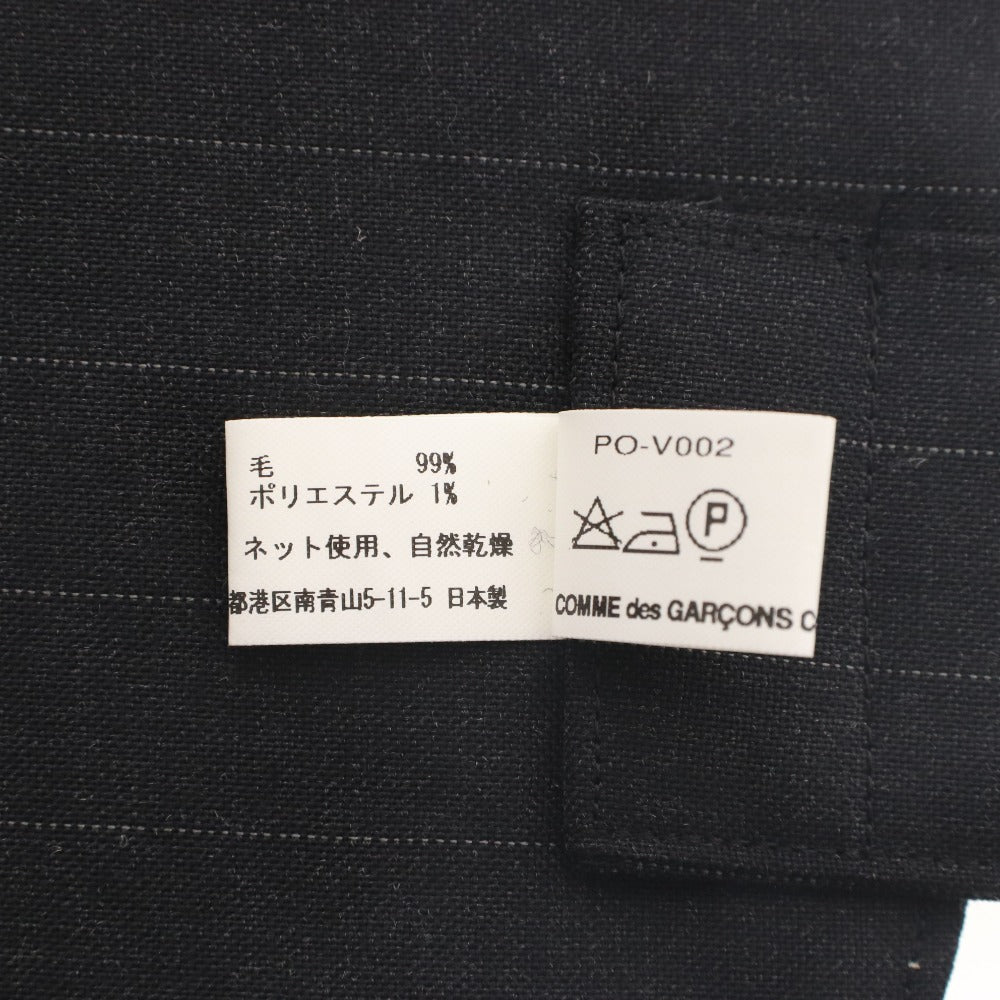 ■ コムデギャルソンオムプリュス ベスト トップス 日本製 サスペンダー付き ストライプ メンズ S ダークグレー系