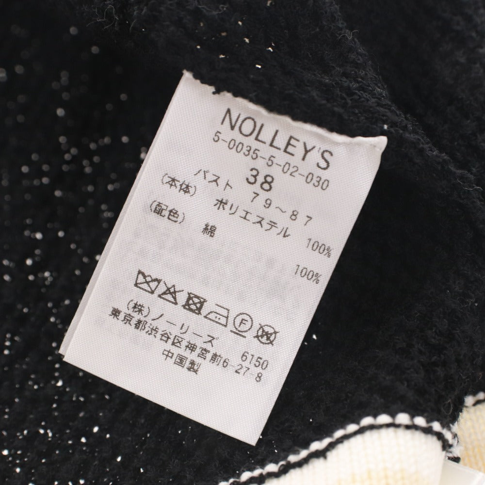 ■ ノーリーズ NOLLEY'S ニットジャケット カーディガン 長袖 トップス 金ボタン レディース 38(M相当)ブラック系 未使用