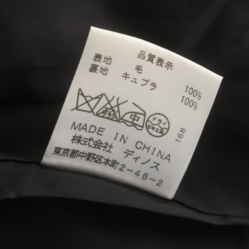 ■ DAMA Collection ダーマコレクション ロングコート 長袖 アウター ダブルボタン ノーカラー ウール レディース 9AR ブラック