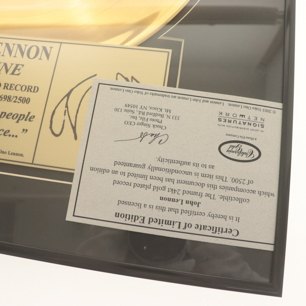■ John Lennon Gold Disc 24K IMAGINE Album Limited to 2500 Pieces with Box Unused