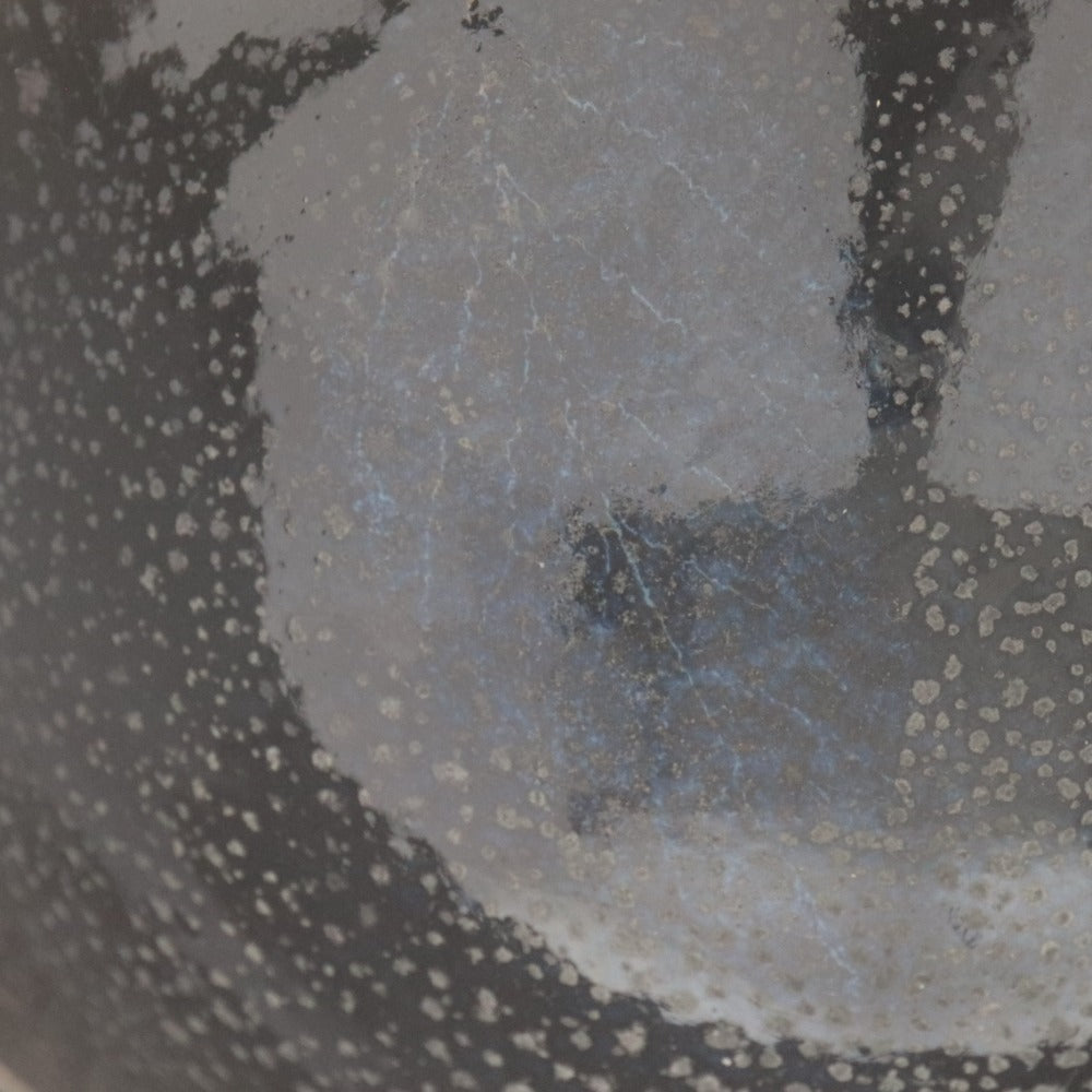 ■ 木村盛和 天目茶碗 油滴木ノ葉釉 窯変 在銘 陶印 陶器 茶道具 抹茶 共箱/付属品付き