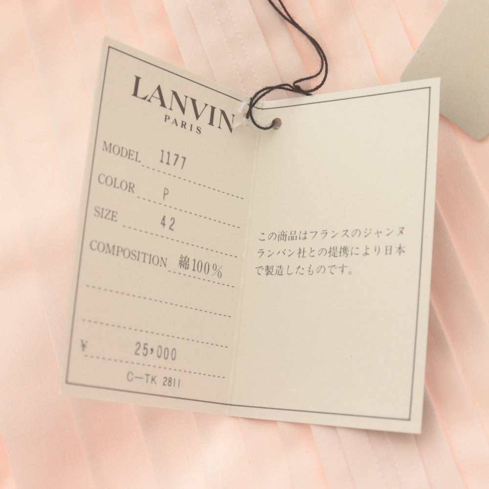 ■ LANVIN ランバン ワイシャツ ドレスシャツ 長袖 トップス メンズ 42 ピンク 付属品付き 未使用