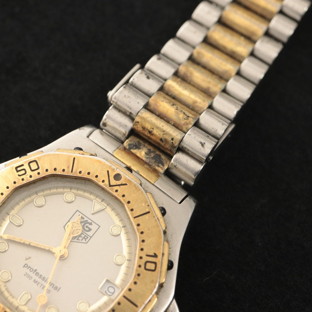 ■ TAG HEUER タグホイヤー 腕時計 プロフェッショナル 200m クォーツ 79.8g レディース シルバー ゴールド