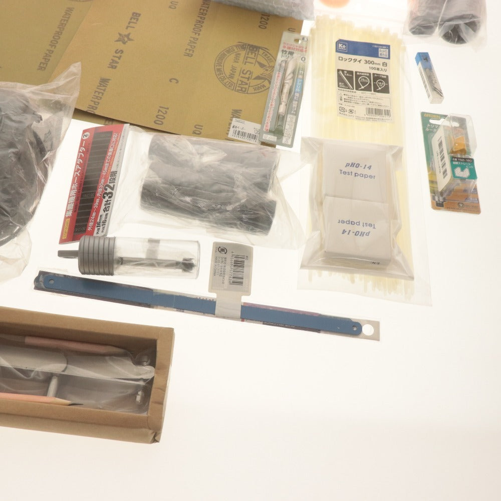 ■ DIY用品 大量セット まとめ売り 追入鑿/ビス,ネジ/ニス/ペイント/T型定規/金切鋸/ボンド/ヤスリ/ギボシ端子/安全治具/他 等 未使用含む