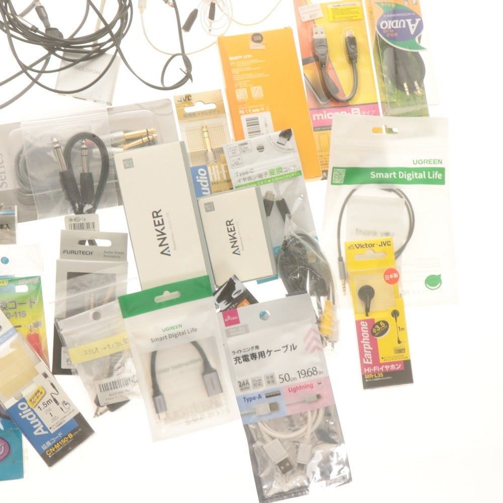 ■ ケーブル 大量セット まとめ売り オーディオ/タイプC HDMI出力変換 /HDMI/USB/micro/Anker/マイク/XLR/ 他 結束バンド付き 未開封含む