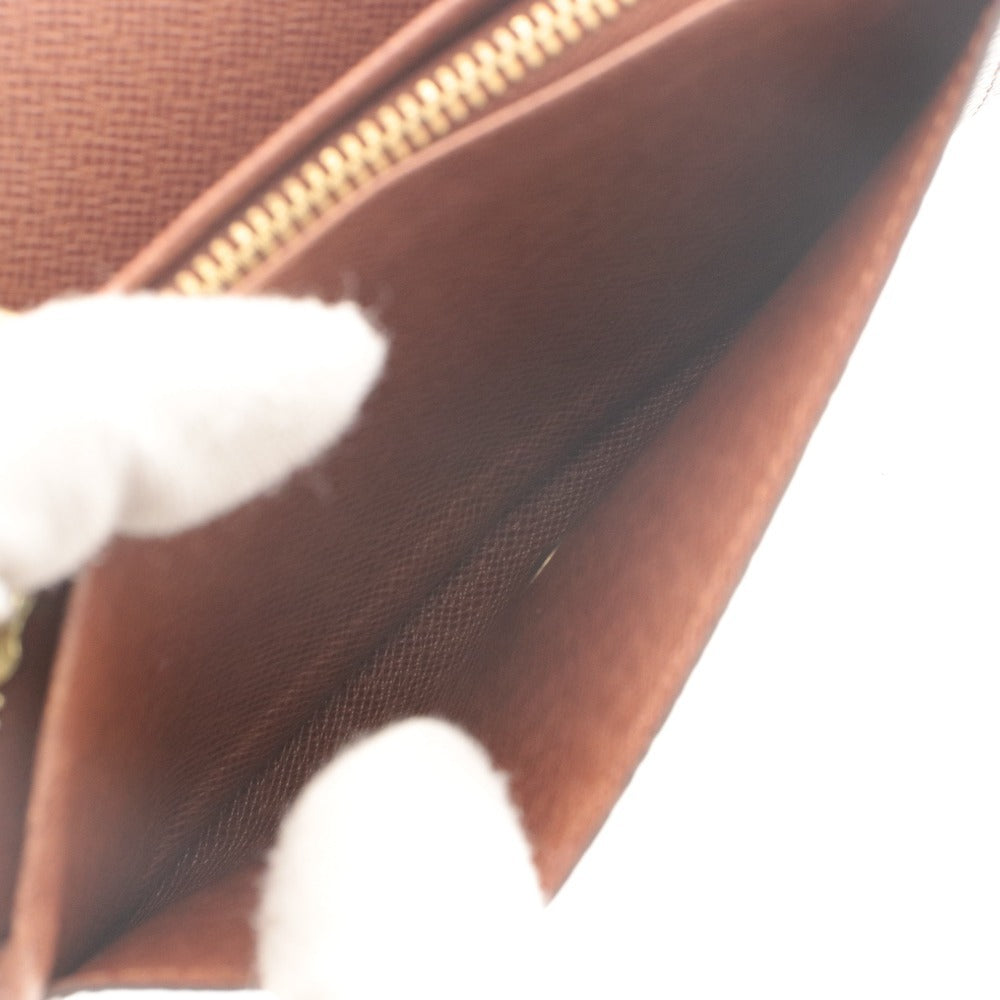 ■ LOUIS VUITTON ルイヴィトン 財布 ウォレット モノグラム ポルトモネ 二つ折り 札 小銭 カード入れ ファスナー ダークブラウン系