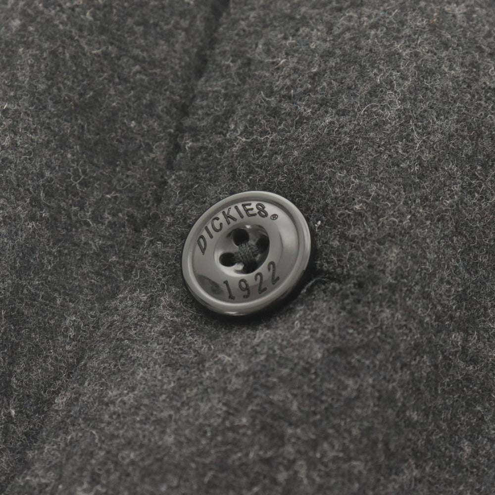 ■ BACK NUMBER x Dickies コラボ ウールテーラードジャケット 長袖 アウター 襟 裏地ロゴ柄 メンズ L ダークグレー