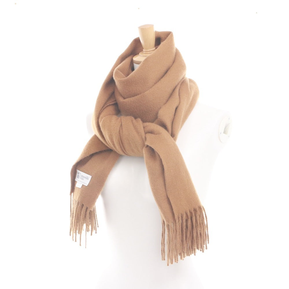 ■ Johnstons of Elgin Johnstons of Elgin Stole Scarf Large Cashmere Men's Women's Light Brown Unused