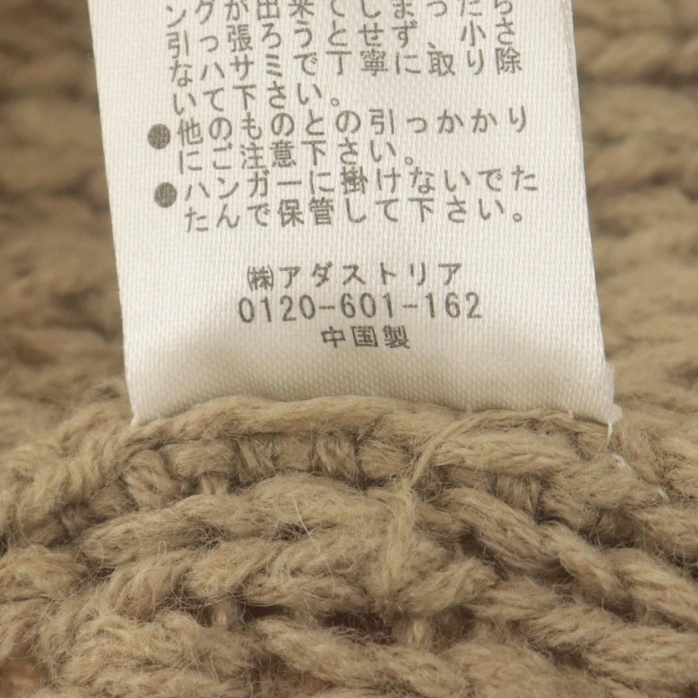 ■ JEANASIS ジーナシス カーディガン ジャケット 長袖 アウター ニット ノーカラー レディース F (フリー) ベージュ
