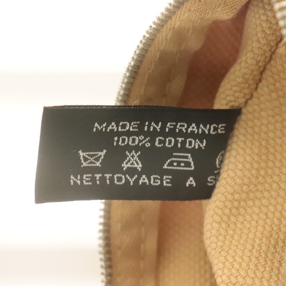 ■ HERMES エルメス トートバッグ ボラボラPM 鞄 ハンド キャンバス セリエボタン レディース ベージュ系 ポーチ付き 訳アリ