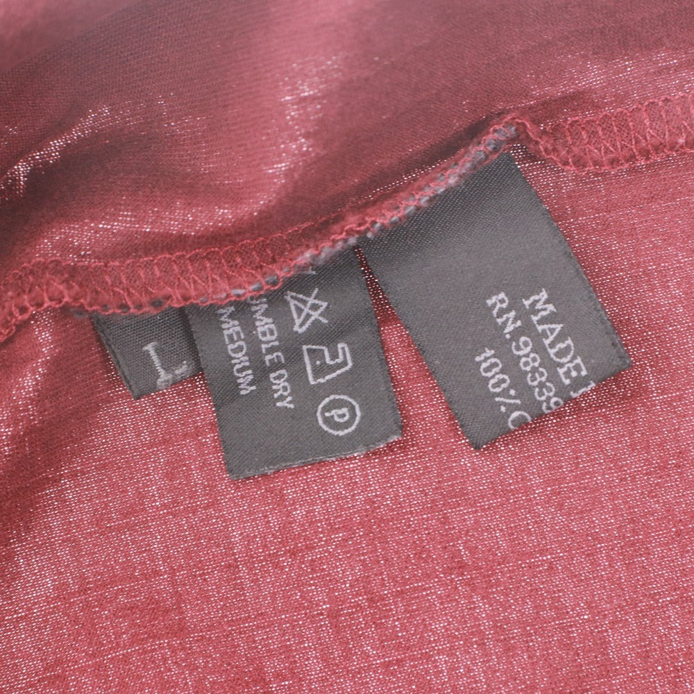 ■ PRADA Polo Shirt Short Sleeve Top Plain 100% Cotton Made in Italy Men's L Bordeaux