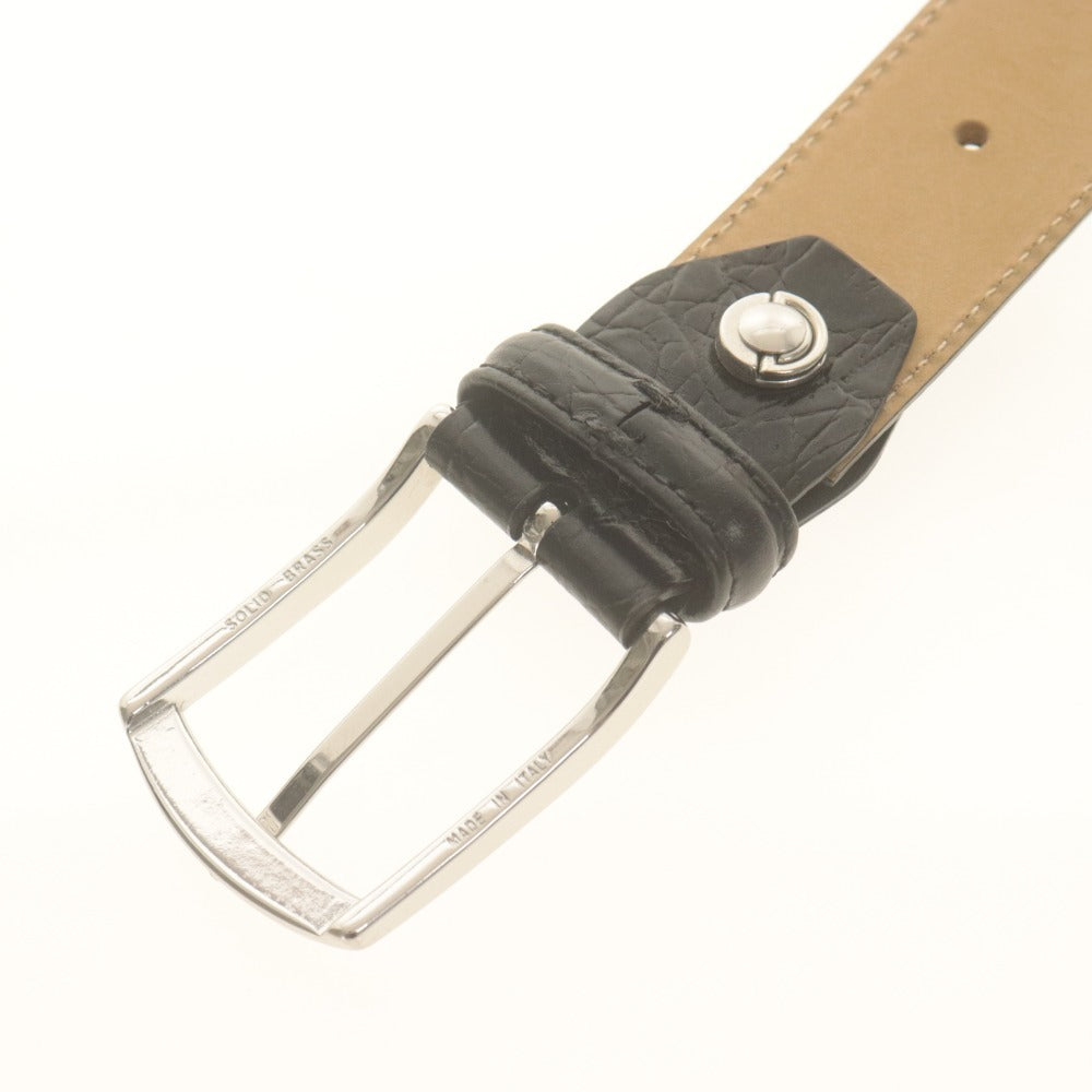 ■ MACKINTOSH LONDON マッキントッシュ ロンドン ベルト カーフレザー 柄 メンズ 100 ブラック