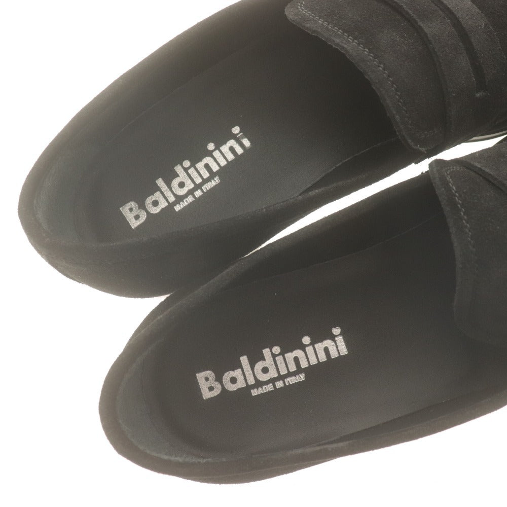 ■ Baldinini Loafers Slip-ons Shoes Suede Leather Men's 42 (approx. 26.5-27.0cm) Black With Accessories Unused