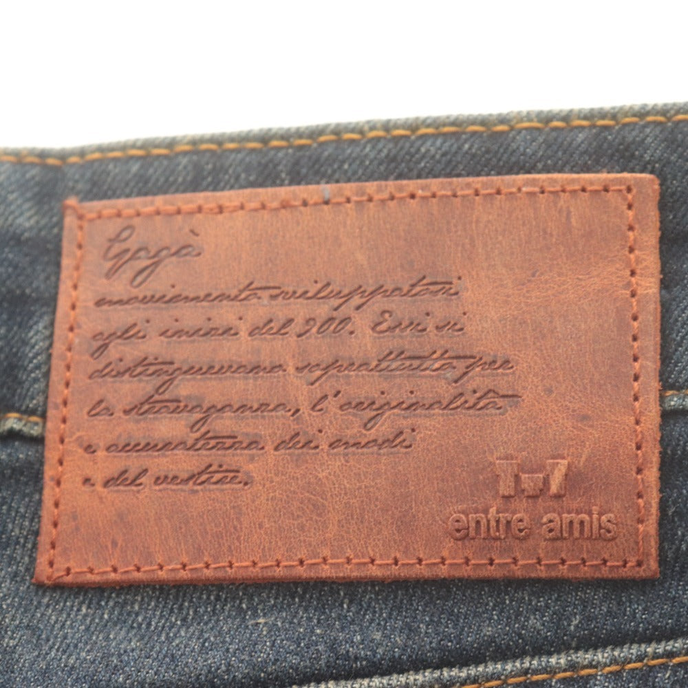 ■ entre amis Jeans Pants Bottoms Button Fly Distressed Men's 29 Indigo Blue