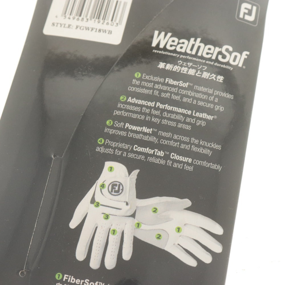 ■ FJ FootJoy Golf Gloves, Set of 4, WeatherSof, Left Hand, 23cm, Golf Wear, Golf Goods, Including Items with Box, Unused