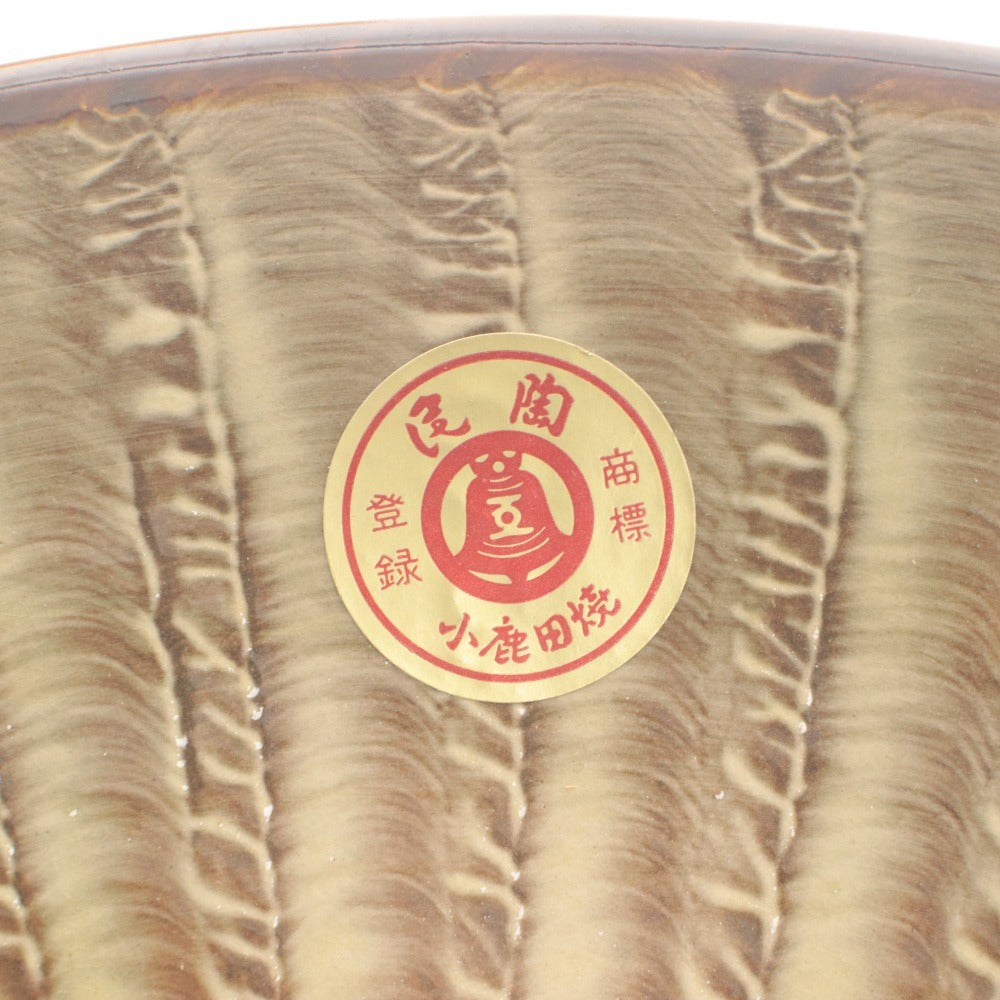 ■ 小鹿田焼 大皿 国指定重要無形文化財 飛び鉋 刷毛目 伝統工芸 和食器 木箱付き
