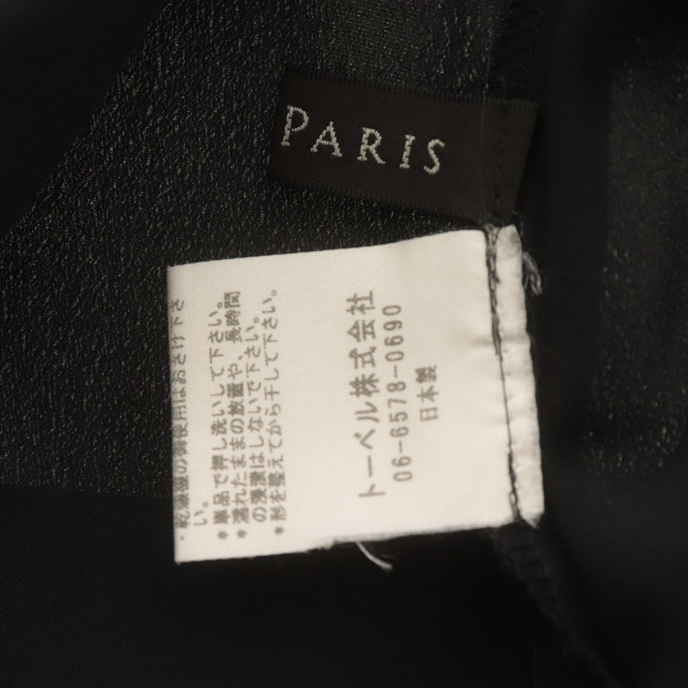 ■ ダナパリ DANA PARIS カットソー チュニック 七分袖 トップス 日本製 ボウタイ レディース 11(L相当)ブラック