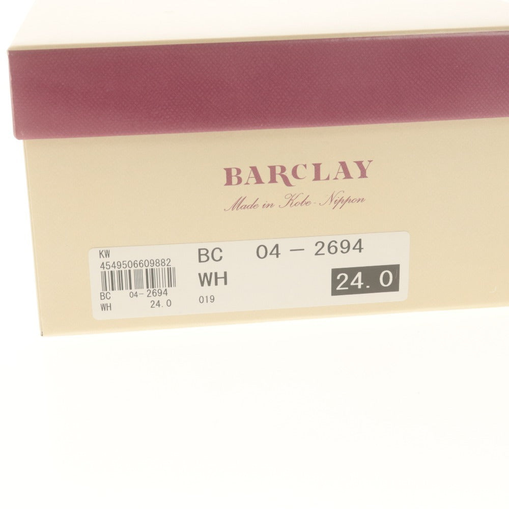 ■ バークレー BARCLAY オックスフォード 靴 シューズ メッシュ 日本製 レディース 24cm ホワイト ライトグレー系 箱付き