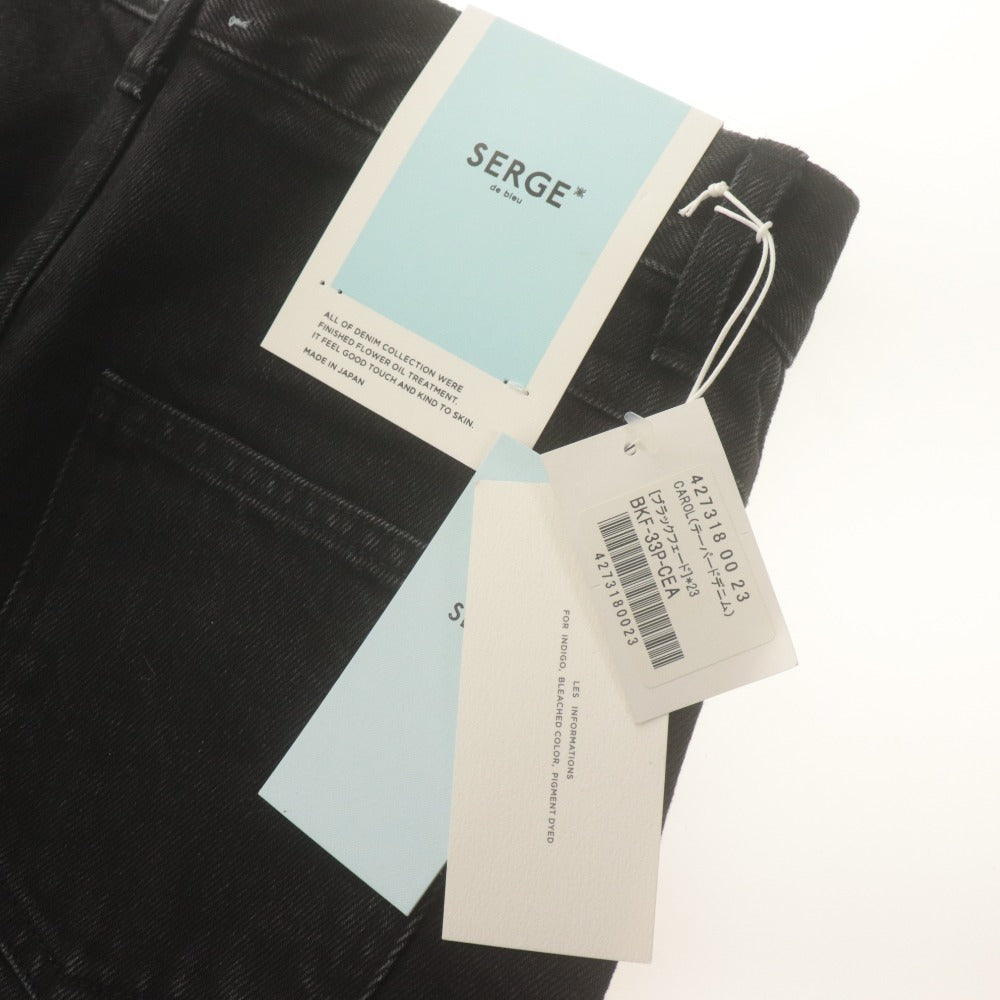 ■ サージ SERGE de bleu デニムパンツ ボトムス ジーンズ テーパード 日本製 レディース 23(XS相当) ブラック 未使用 タグ付き