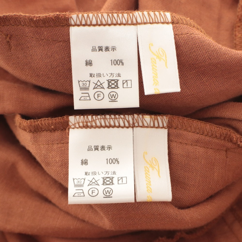■ Fauna and Flora ファウナアンドフローラ ジャケット スカート セットアップ トップス ボトムス コットン レディース ブラウン系
