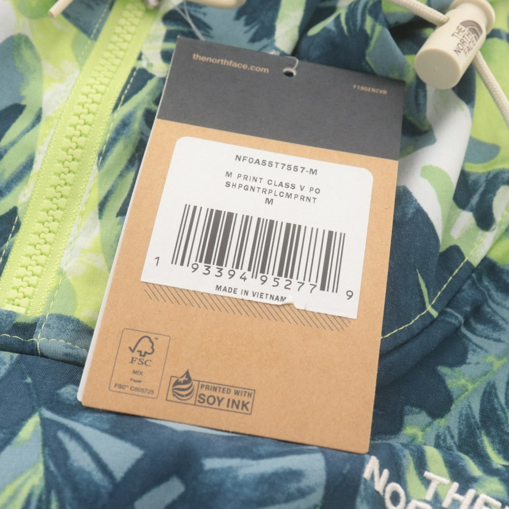 ■ THE NORTH FACE ノースフェイス プルオーバー ジャケット アウター ファスナー ポケット フード メンズ M グリーン系 タグ付き 未使用