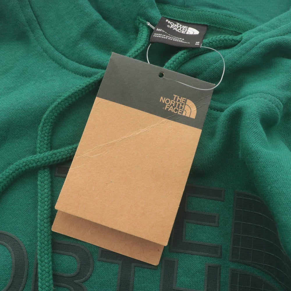 ■ THE NORTH FACE ノースフェイス トレーナー トップス 長袖 フード ポケット ロゴ メンズ M ダークグリーン系 タグ付き 未使用