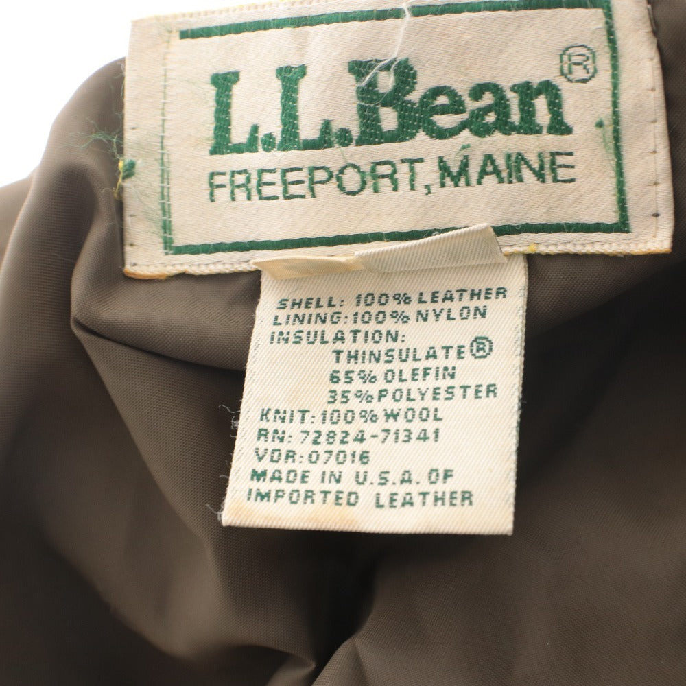■ L.L.Bean エルエルビーン フライトジャケット アウター A-2 ゴートスキン ファスナー ポケット メンズ 48 TALL ダークブラウン系