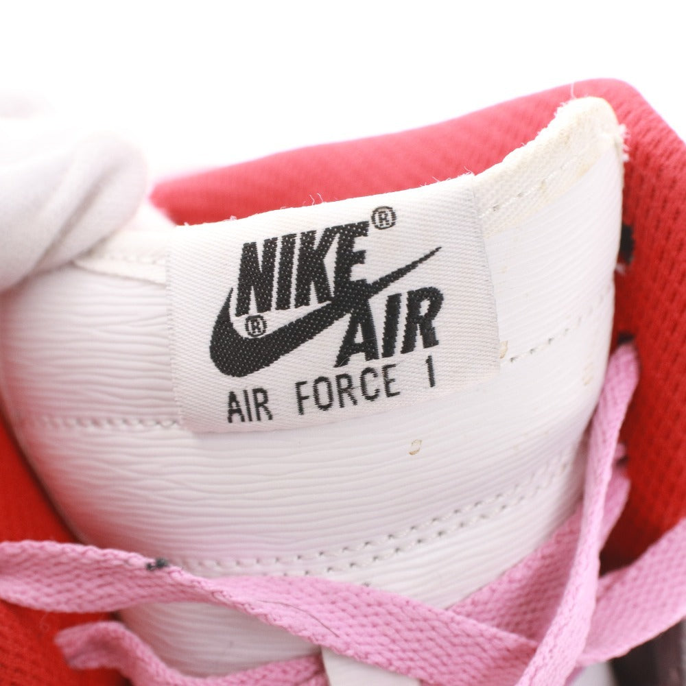 ■ ナイキ NIKE スニーカー エアフォースワン AIR FORCE1 靴 レディース 22.5cm ホワイト レッド系
