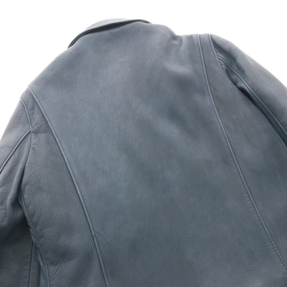 ■ リアルマッコイズ×ルイスレザー アヴィアキット ディアスキン サイクロン ライダースジャケット アウター メンズ 42 ネイビー