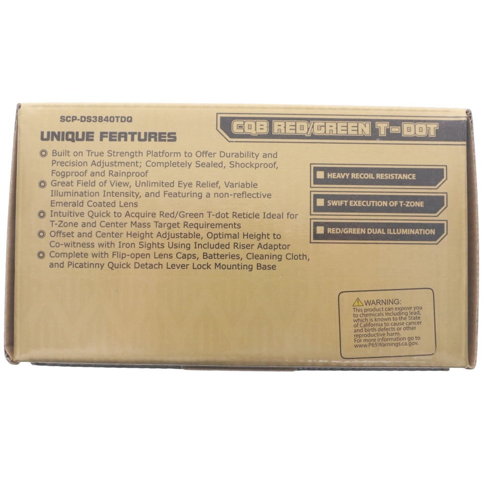 ■ LEAPERS リーパーズ UTG ドットサイト SCP-DS3840TDQ トイガン用品 4.2 TOTAL LENGTH 38MM TUBE DIAMETER 未使用 箱 付属品付き