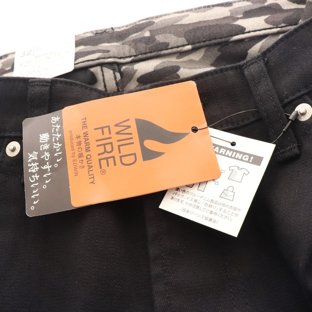 ■ エドウィン ジーンズ パンツ ボトムス レギュラーテーパード ワイルドファイア メンズ 32 ブラック タグ付き 未使用