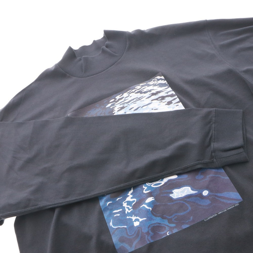 ■ nanamica ナナミカ OOAL Tシャツ ロンT 長袖 トップス プリント 刺繍 モックネック メンズ L ネイビー タグ付き 未使用