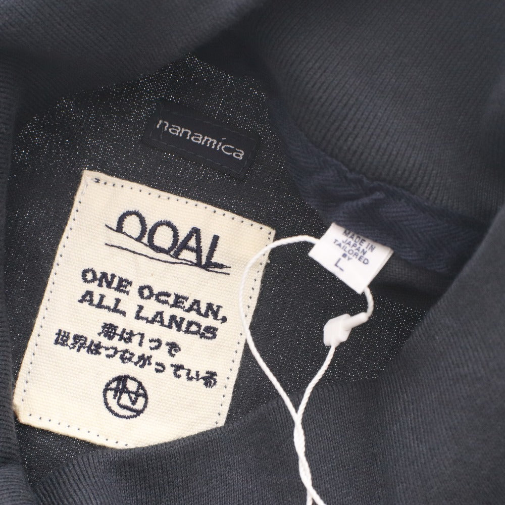 ■ nanamica ナナミカ OOAL Tシャツ ロンT 長袖 トップス プリント 刺繍 モックネック メンズ L ネイビー タグ付き 未使用