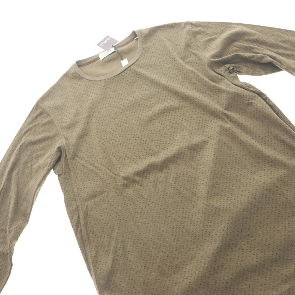 ■ LANVIN ランバン コレクション Tシャツ ロンT 長袖 トップス クルーネック 総柄 メンズ L カーキ タグ付き 未使用